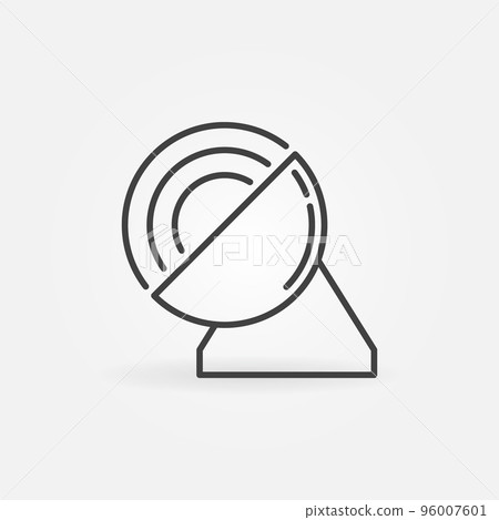 Parabolic Antenna outline icon. Signal vector concept symbol Parabolic Antenna outline icon. Signal vector concept symbol 96007601