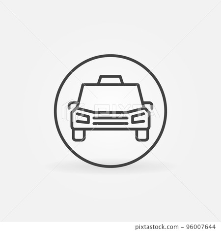Taxi Car in Circle vector concept icon in outline style Taxi Car in Circle vector concept icon in outline style 96007644