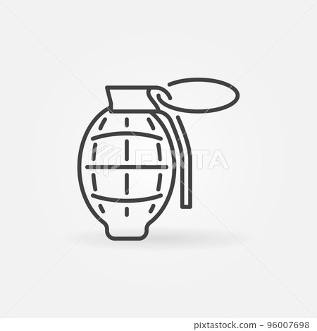 Vector Grenade concept military outline icon Vector Grenade concept military outline icon 96007698