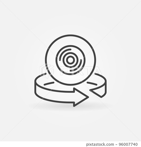 360 Camera with arrow vector concept icon in outline style 360 Camera with arrow vector concept icon in outline style 96007740