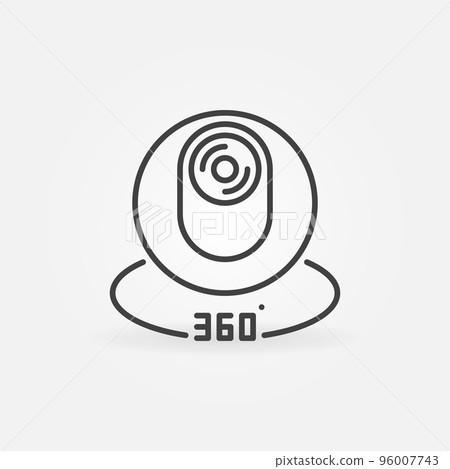 360 degree camera vector concept icon in thin line style 96007743