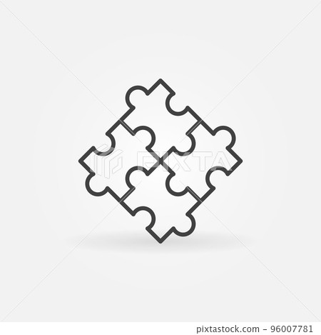 Vector Puzzle concept outline icon or sign - Stock Illustration ...