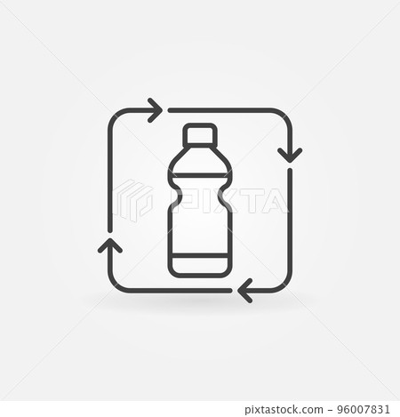 Plastic Bottles Recycling vector concept line icon - Stock Illustration ...