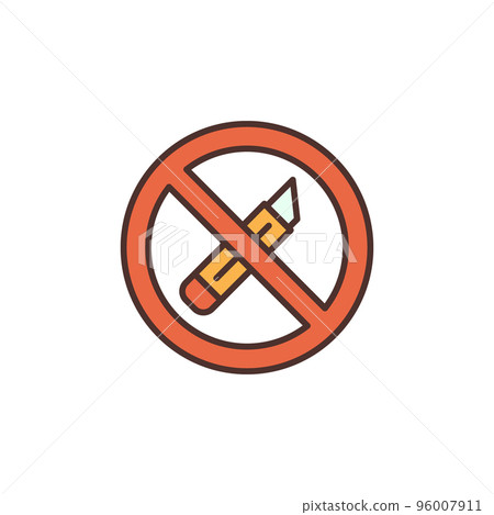 Do not use Office Knife and Cutter vector colored icon Do not use Office Knife and Cutter vector colored icon 96007911