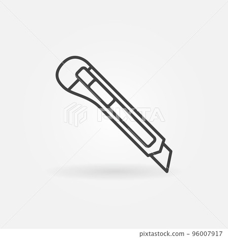 Cutter or Stationery Knife linear vector concept icon Cutter or Stationery Knife linear vector concept icon 96007917