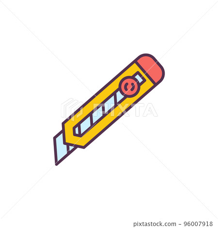 Paper Cutter or Stationery Knife vector colored icon Paper Cutter or Stationery Knife vector colored icon 96007918