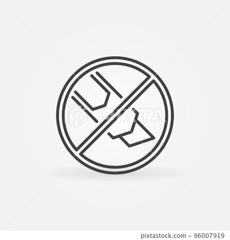 Stationery Knife tool Prohibited linear vector round icon Stationery Knife tool Prohibited linear vector round icon 96007919