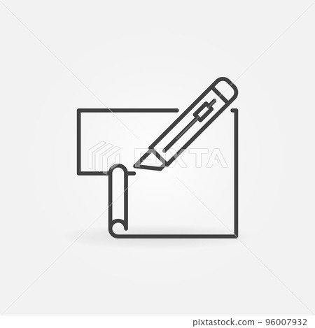 Cutter or Stationery Knife cuts Paper vector line icon 96007932