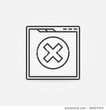 Web Page with Cross vector thin line concept Error icon Web Page with Cross vector thin line concept Error icon 96007934