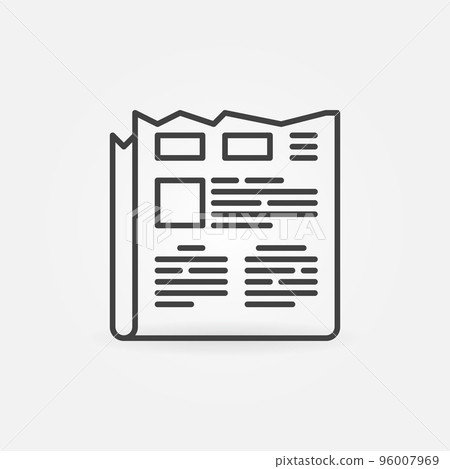 Old Newspaper vector concept icon in thin line style Old Newspaper vector concept icon in thin line style 96007969