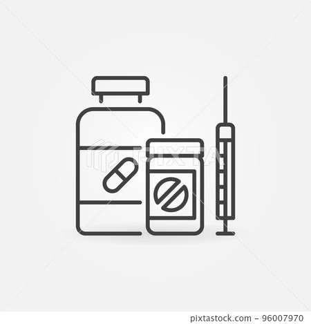 Medical Waste Recycling linear vector concept icon Medical Waste Recycling linear vector concept icon 96007970