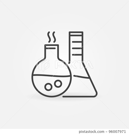 Chemistry Flasks vector Biotechnology concept thin line icon 96007971
