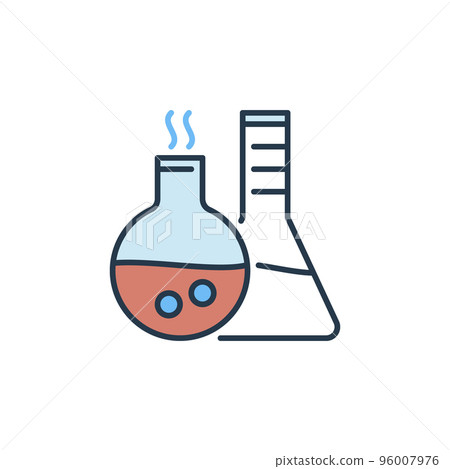 Chemistry Flasks vector Science concept colored icon 96007976