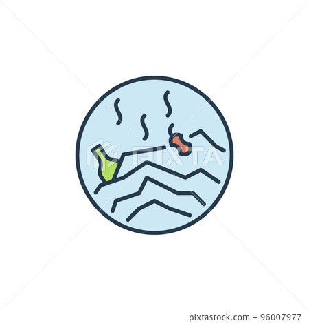 Rubbish Dump colored icon. Pollution vector concept symbol 96007977