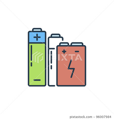 Batteries vector concept modern colored icon or sign 96007984
