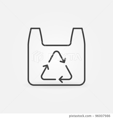 Plastic Bag recycle vector Recycling concept thin line icon 96007986