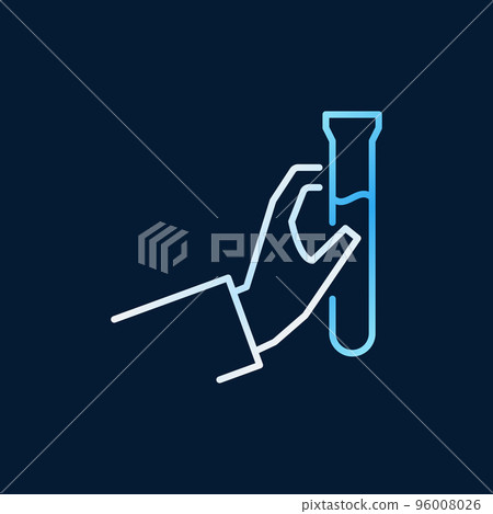 Hand holding test-tube vector colored outline icon Hand holding test-tube vector colored outline icon 96008026