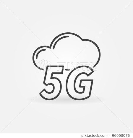 5G Cloud vector concept icon in thin line style 5G Cloud vector concept icon in thin line style 96008076