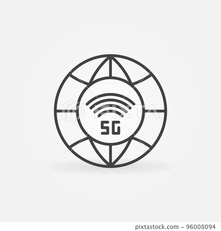 5G Global communication network concept outline vector icon 5G Global communication network concept outline vector icon 96008094
