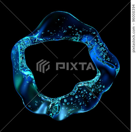 circle made with water on a black background circle made with water on a black background 96008394