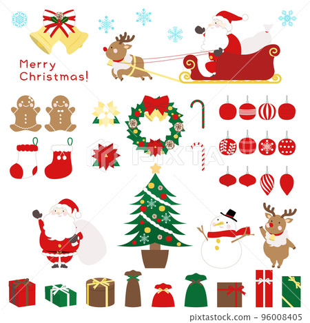 Stock Illustration: Cute Christmas illustration set 96008405