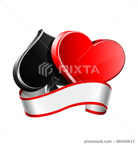 3d Suit of playing cards. Casino games, cards, web banner. 3d Suit of playing cards. Casino games, cards, web banner. 96008615