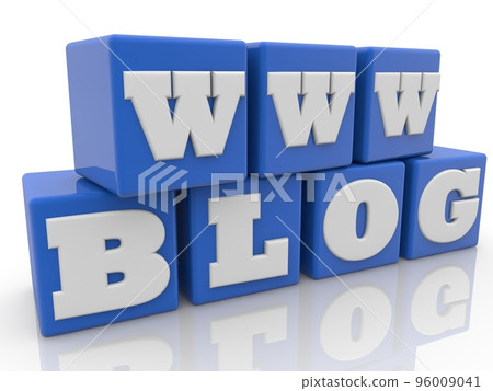 WWW BLOG concept on blue toy blocks 96009041