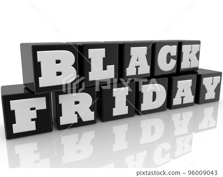 BLACK FRIDAY concept on black toy blocks BLACK FRIDAY concept on black toy blocks 96009043