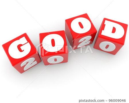 GOOD 2020 concept on red toy blocks GOOD 2020 concept on red toy blocks 96009046
