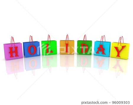 Colorful shopping bags with holiday concept 96009303