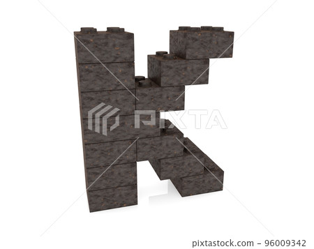 Letter K from rusty metal toy bricks Letter K from rusty metal toy bricks 96009342