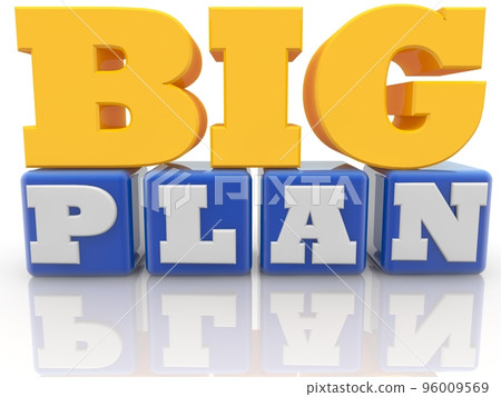 BIG PLAN concept in gold on a white background BIG PLAN concept in gold on a white background 96009569