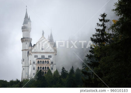 Castle of Neuschwanstein in Fussen, most famous landmark of Bavaria, Germany Castle of Neuschwanstein in Fussen, most famous landmark of Bavaria, Germany 96010183