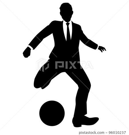 Male businessman kicking a ball 96010237