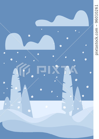 winter landscape with dark sky hills and trees winter landscape with dark sky hills and trees 96010261