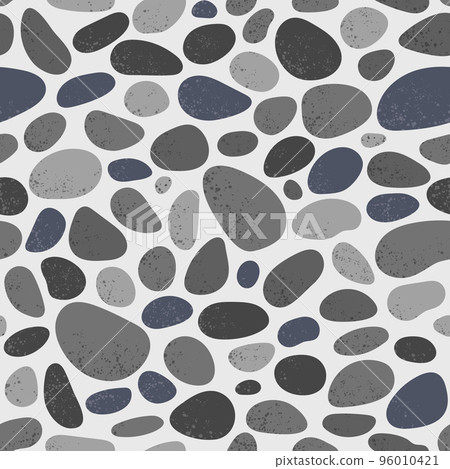 Pebble seamless pattern. Smooth stones background. Gray cobblestone paving texture. Sea or river pebbles and rocks repeating wallpaper. Vector Pebble seamless pattern. Smooth stones background. Gray cobblestone paving texture. Sea or river pebbles and rocks repeating wallpaper. Vector 96010421