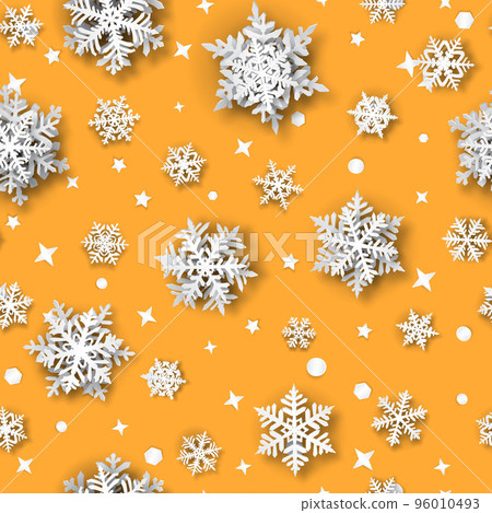 Christmas seamless pattern with paper snowflakes Christmas seamless pattern with paper snowflakes 96010493