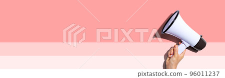 Attention and announcement concept with a megaphone 96011237