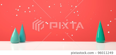 Christmas trees with snowy day - 3D Christmas trees with snowy day - 3D 96011249