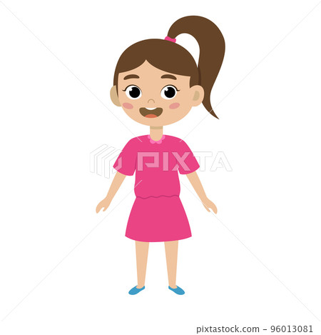Cute girl kid. Funny child isolated on white background Cute girl kid. Funny child isolated on white background 96013081