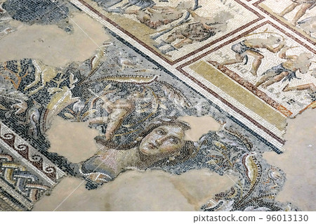 Mosaic Mona Lisa of Galilee in the archaeological park of Sepphoris (Tzipori) 96013130