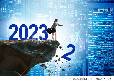 Concept of moving from year 2022 to 2023 Concept of moving from year 2022 to 2023 96013496