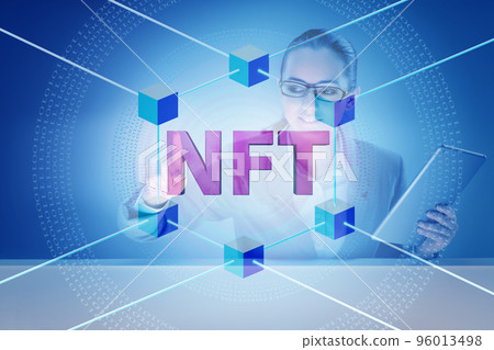 Business people in NFT non fungible concept Business people in NFT non fungible concept 96013498