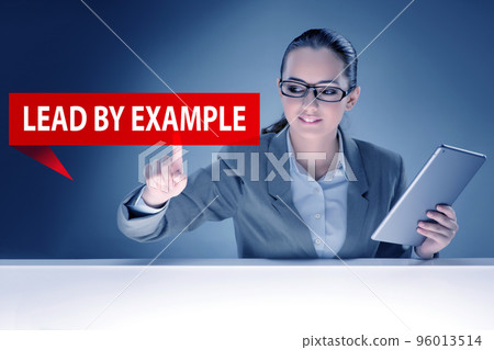 Businesswoman in lead by example concept Businesswoman in lead by example concept 96013514