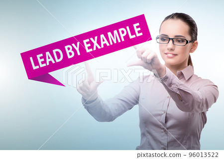 Businesswoman in lead by example concept Businesswoman in lead by example concept 96013522