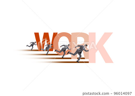 Concept of hard work with businessman Concept of hard work with businessman 96014097