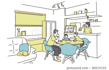 Family enjoying family gathering indoors 96014193