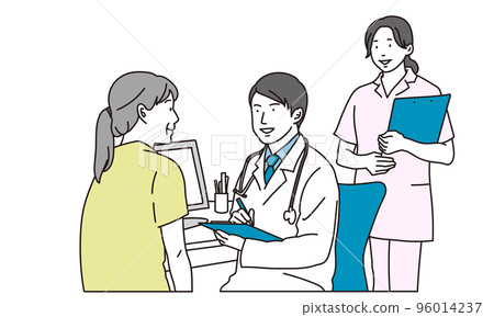 Male doctor examining the elderly 96014237