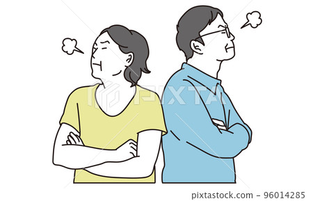 一對夫婦在打架中互相對抗 一對夫婦在打架中互相對抗 96014285