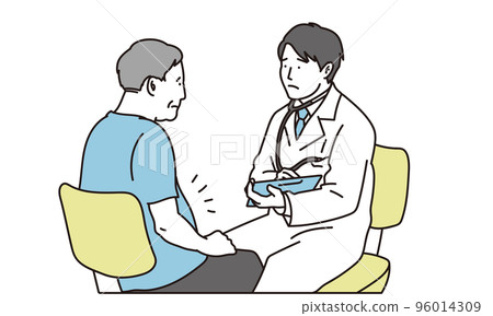 Male doctor diagnosing metabolic syndrome 96014309